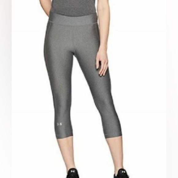 Under Armour UA HeatGear Armour Compression leggings crop grey Capri small - Picture 1 of 5